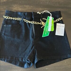 Guess Black and Gold High Waist Shorts